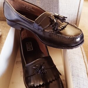 Black Leather Tassel Loafers